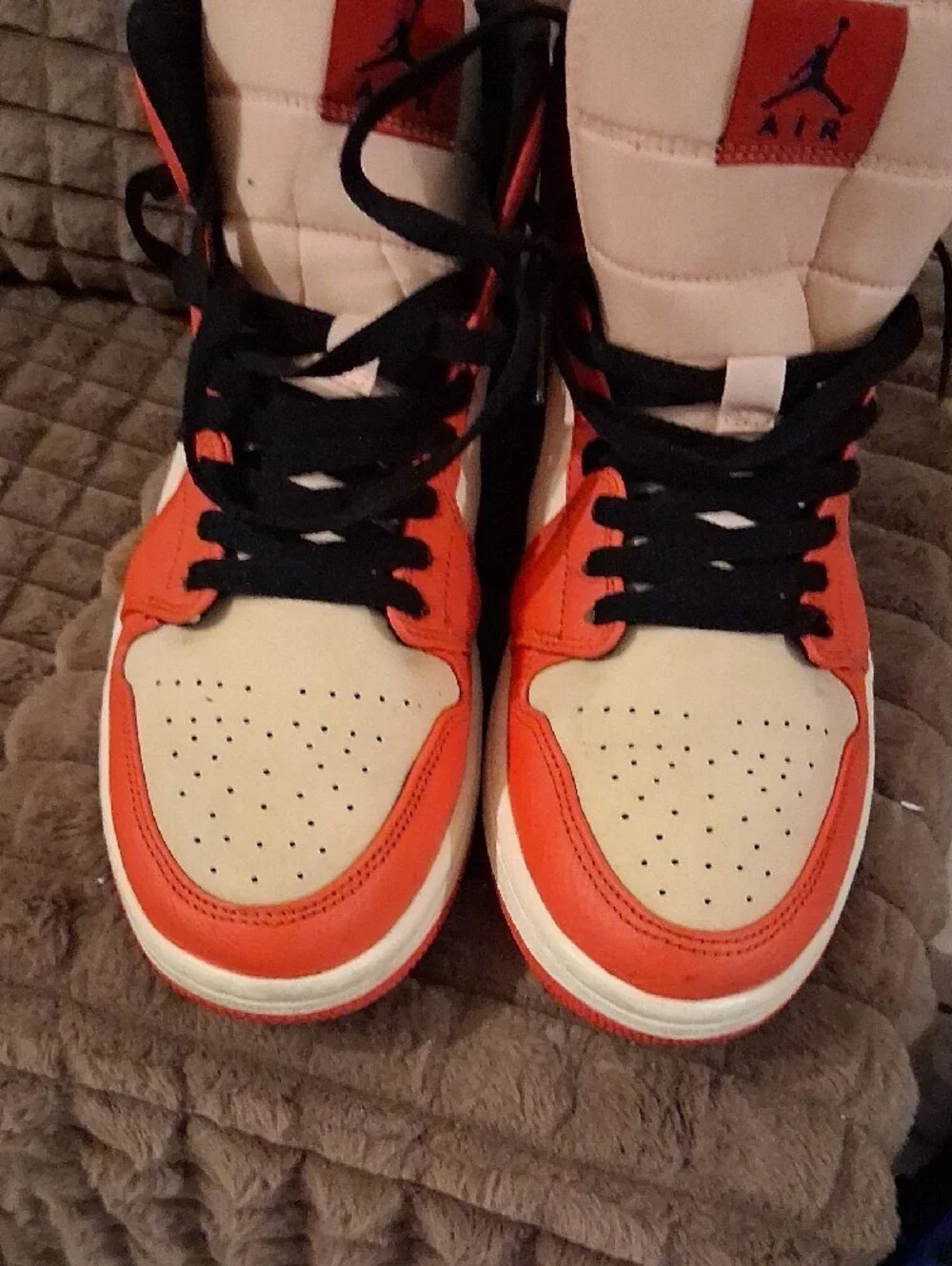 Jordan Mens Athletic Shoes - Orange, White, Black
